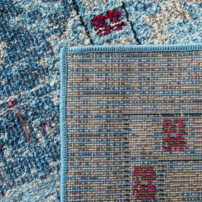 Bungalow Rose Gutierez Performance Blue/Pink/Green Rug Wayfair